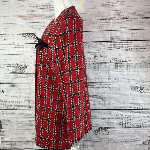 Vintage Clifford & Willis Red Black Wood Plaid Blazer Jacket sz 16 Career Suit - Picture 10 of 12